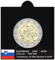 Vėliavėlės-lipdukai 2 eurų monetoms holderiuose 2025 (Juoda)