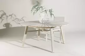 Venture Design Valgomojo stalas Rives 150 cm Baltoji akacija Akmuo