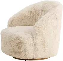 Venture Design Fotelis 54x49 cm Smėlio spalvos dirbtinis kailis