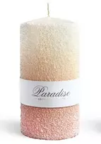 Mondex PARADISE žvakė, didelis cilindras, 8x8x17,5 cm, parafinas, persikas