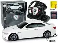 Automobilis BMW M3 su nuotolinio valdymo pultu 1:18, baltas