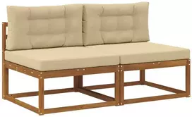 Lauko Vidurinis Sofa su pagalve 2 Vienetas Natūrali