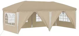 Pop-up šventinis palapinė 575 x 288 x 245 cm Kreminė