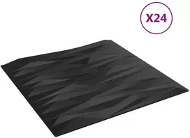 Sienų plokštės 24 vnt. 50 x 50 cm Juodas Akmuo XPS Putplastis