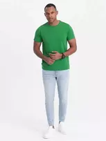BASIC vyriški klasikiniai medvilniniai marškinėliai - žali