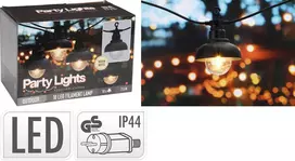 Mondex Sodo girlianda, 10 LED lempučių su juoda lempute, 7,5 cm, vakarėlio šviestuvai