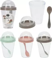 Mondex Puodelis na jogurt su polistyrenu 9x14,5 cm350 ml 3 spalvų do wyboru