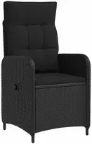 Lauko baldų komplektas Sofa Stalo Rinkinys 3 vnt. Juoda 80 x 80 x 74 cm