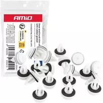 Durų ir bagažinės apmušimo smeigių rinkinys su gumine tarpine 20 mm 20 vnt. amio-05041