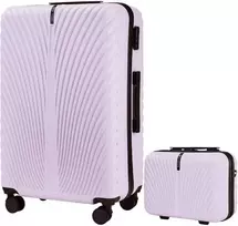 Kelioninis Didelis lagaminas Wings SN121 SWAN violetinis iš polikarbonato plius kosmetinė