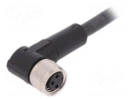 Connection lead | M8 | PIN: 3 | angled | 10m | plug | 60VAC | 4A | -25÷80°C