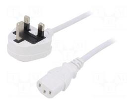 Cable | H05VV-F | 3x1mm2 | BS 1363 (G) plug,IEC C13 female | PVC | 5m