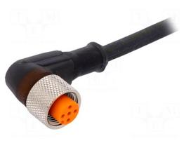 Cable: for sensors | PIN: 5 | M12 female | angled | 2m | plug | 60VDC | 4A