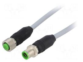 Cable: for sensors | M12 | PIN: 5 | straight | 1m | plug | 60VDC | 60VAC | 4A