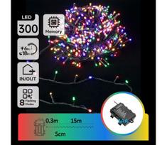Aigostar - LED lauko girlianda 300xLED/8 funkcijų 3xAA 15,3m IP44 daugiaspalvė