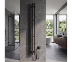Elektrinis rankšluosčių džiovintuvas su termostatu SILOUETTE 106W 150x9 cm, juodos spalvos, dešinės pusės