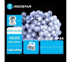 Aigostar - LED lauko girlianda 25xLED/3xAA/8 funkcijų 2,8 m IP44 šaltai balta