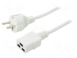 Cable | H05VV-F | 3x1mm2 | CEE 7/7 (E/F) plug,IEC C19 female | PVC