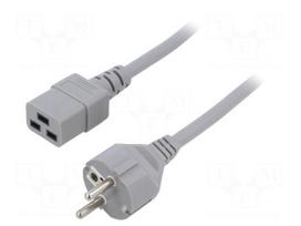 Cable | H05VV-F | 3x1.5mm2 | CEE 7/7 (E/F) plug,IEC C19 female | PVC