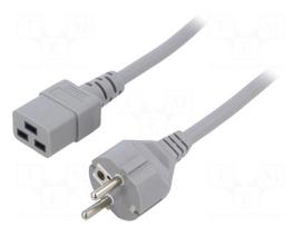Cable | H05VV-F | 3x1.5mm2 | CEE 7/7 (E/F) plug,IEC C19 female | PVC