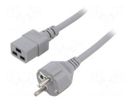 Cable | H05VV-F | 3x1.5mm2 | CEE 7/7 (E/F) plug,IEC C19 female | PVC