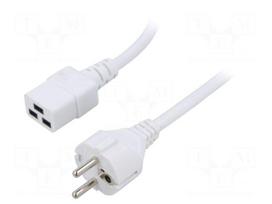 Cable | H05VV-F | 3x1.5mm2 | CEE 7/7 (E/F) plug,IEC C19 female | PVC