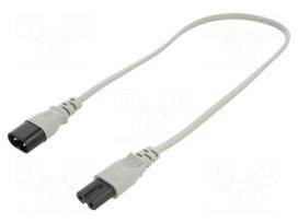 Cable | H03VVH2-F | 2x0.75mm2 | IEC C7 female,IEC C8 male | PVC | 0.5m