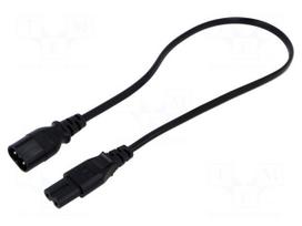 Cable | H03VVH2-F | 2x0.75mm2 | IEC C7 female,IEC C8 male | PVC | 0.5m