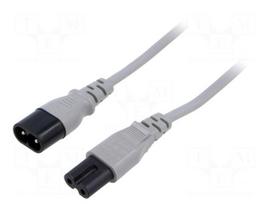 Cable | H03VVH2-F | 2x0.75mm2 | IEC C7 female,IEC C8 male | PVC | 1.8m