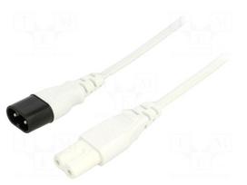Cable | H03VVH2-F | 2x0.75mm2 | IEC C7 female,IEC C8 male | PVC | 1.8m