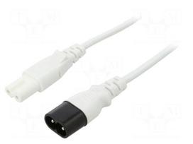 Cable | H03VVH2-F | 2x0.75mm2 | IEC C7 female,IEC C8 male | PVC | 1m