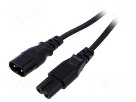 Cable | H03VVH2-F | 2x0.75mm2 | IEC C7 female,IEC C8 male | PVC | 3m