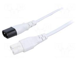 Cable | H03VVH2-F | 2x0.75mm2 | IEC C7 female,IEC C8 male | PVC | 3m