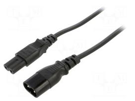 Cable | H03VVH2-F | 2x0.75mm2 | IEC C7 female,IEC C8 male | PVC | 5m