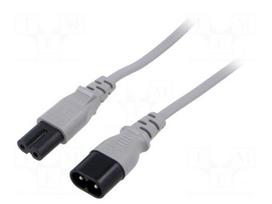 Cable | H03VVH2-F | 2x0.75mm2 | IEC C7 female,IEC C8 male | PVC | 5m