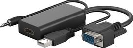 Kitas produktas Goobay  Parveidotajs VGA - HDMI (nepieciesama papildu barosana pa USB) GOOBAY 61259 (4040849612596)
