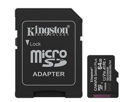Duomenų laikmenos Kingston  Kingston 64GB microSDXC Canvas Select Plus Gen3 100MB/s A1 Card + Adapter