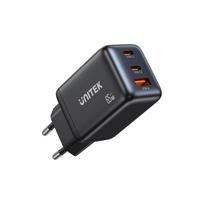 Tinklinis įkroviklis Unitek GaN 65W, 2xUSB-C, USB-A, PD 3.0, Black