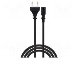 Cable | H03VV-F | 2x0.75mm2 | CEE 7/16 (C) plug,IEC C7 female | PVC