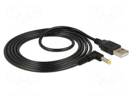 Cable | USB A plug,DC 4,0/1,7 plug | angled,straight | black | 1.5m