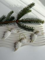 Kalėdų eglės žaisliukai Angelo sparnai (10 vnt.) paauksuoti arba balti iš gipso