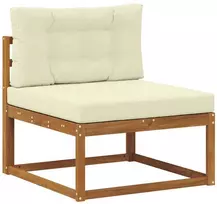 Lauko sofos komplektas 3 vnt. Natūralus ir grietinėlė