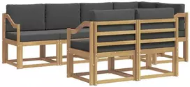 Lauko sofos komplektas 7 vnt. 7 vietos Balta ir antracito