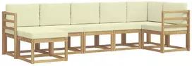 Lauko sofos komplektas 7 vnt. 7 vietos Balta ir kreminė
