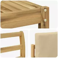 Lauko sofos komplektas 7 vnt. 7 vietos Balta ir kreminė