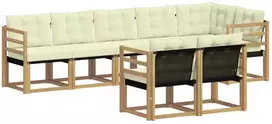 Lauko sofos komplektas 8 vnt. Balta ir kreminė