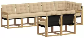 Lauko sofos komplektas 8 vnt. Balta ir kreminė