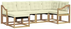 Lauko sofos komplektas 6 vnt. Balta ir kreminė