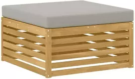Lauko sofos komplektas 6 vnt. 4 vietos Balta ir šviesiai pilka