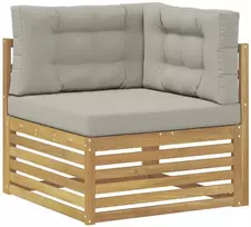 Lauko sofos komplektas 6 vnt. 6 vietos Balta ir šviesiai pilka